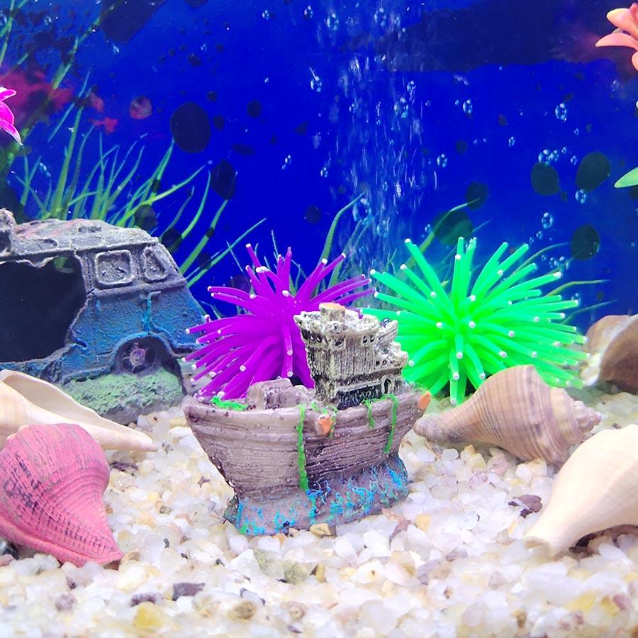 Aquarium Fish Tank Landscape Pirate Ship Wreck Ship Decor Resin Boat Ornament Aquarium Accessories Decoration
