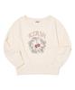 KIRSH Vintage Graphic Off-Shoulder Sweatshirt [Ivory]