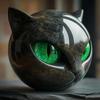 Luxuriöse schwarze Katze Harzfigur: Elegantes grenzüberschreitendes Handwerksornament