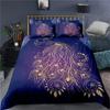Peacock Duvet Cover Plum Blossom Decor Bedding Set King Size Crane Peacock Feather Floral Pattern Romantic Polyester Quilt Cover