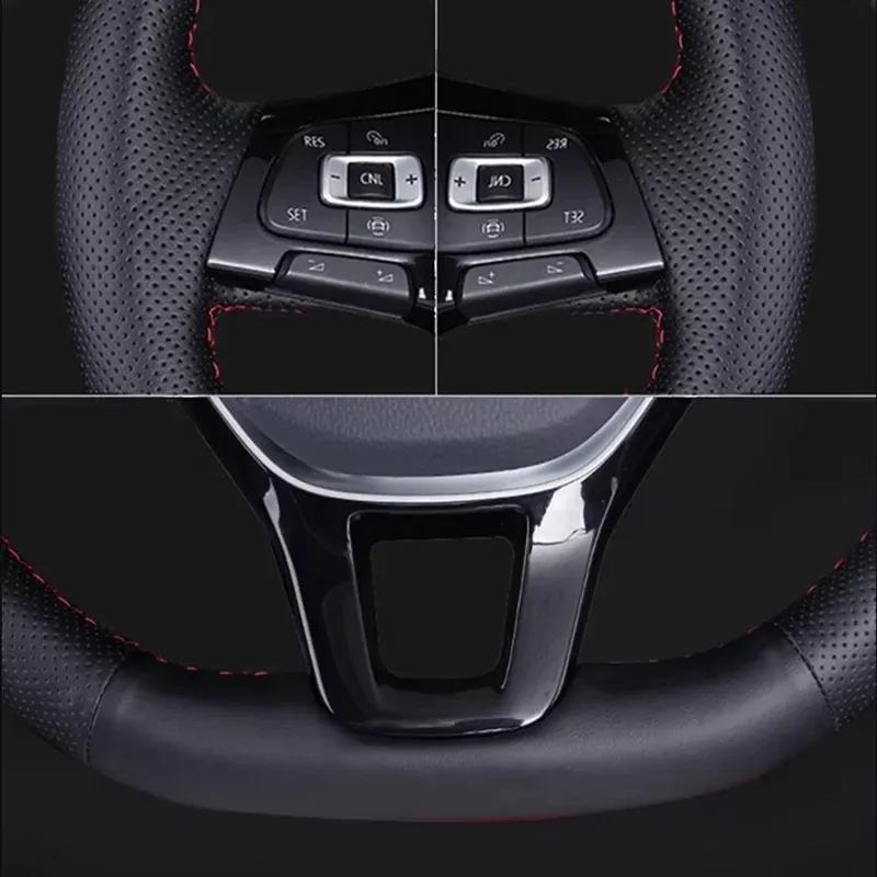 Suede Leather Hand-stitched Car Steering Wheel Cover For For Hyundai Kona Verna 2017- For Hyundai110 Car Accessories