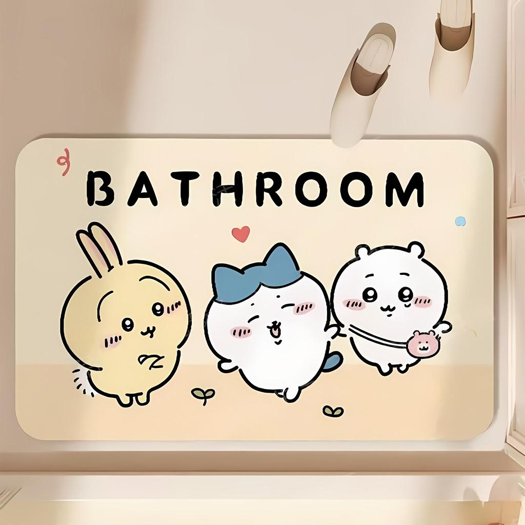 Floor Mat Bathroom Absorbent Non-slip Mat Cartoon Cute Special-shaped Foot Mat Household Non-slip Mat Washable Diatom Mud Floor Mat