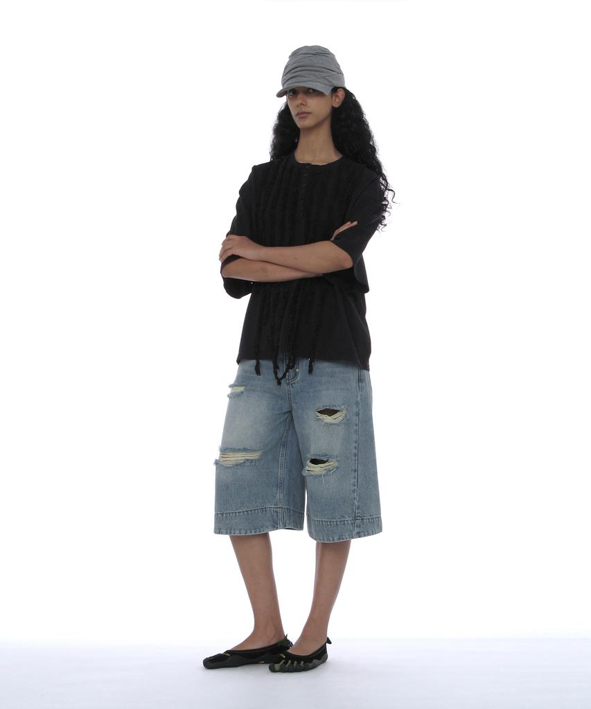 PARTIMENTO WOMEN Luched Drape Hat_Melange