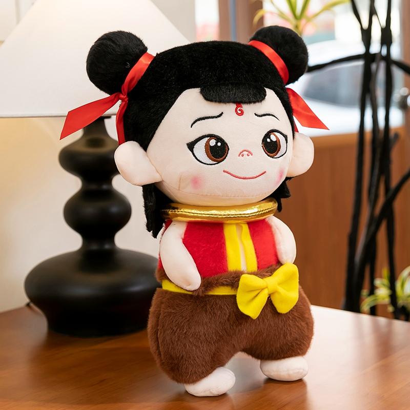 Nezha doll peripheral plush toys cute third prince dolls children's rag dolls birthday gifts girls are cute