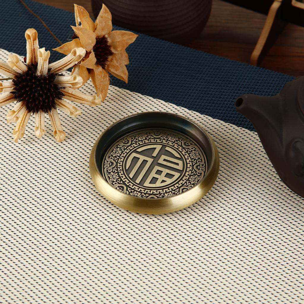 Chinese Style Metal Tea Cup Coaster Heat Insulation Cup Pad Drink Cup Coaster for Tea Coffe Milk Kitchen Supplies