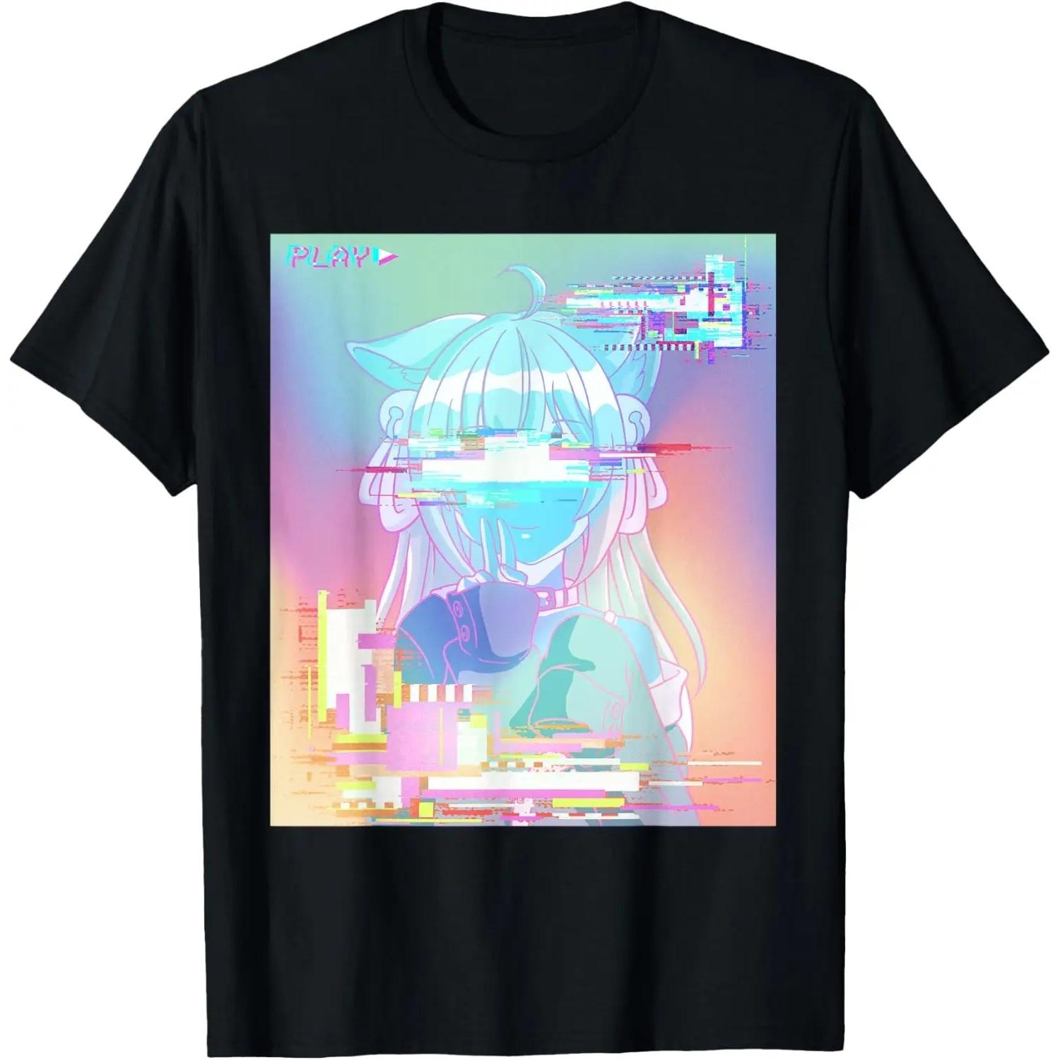 Kidcore Aesthetic Vaporwave Anime Girl Kawaii 80s 90s Lofi T-Shirt S