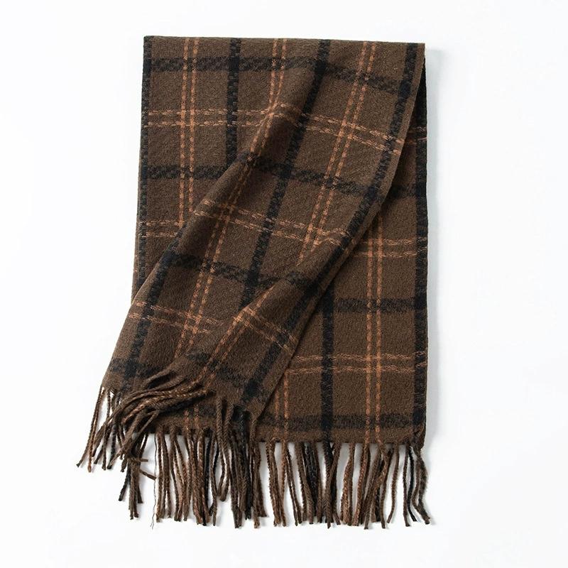Warm Plaid Faux Cashmere Shawl Poncho Winter Luxury Print Blanket Pashmina Wraps Bufanda With Tassel Scarf Stoled Echarpe