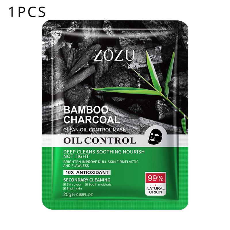 ZOZU Bamboo Charcoal Очищающая и контролирующая жирность маска для лица Очищающая и удаляющая черные точки маска 1pcs