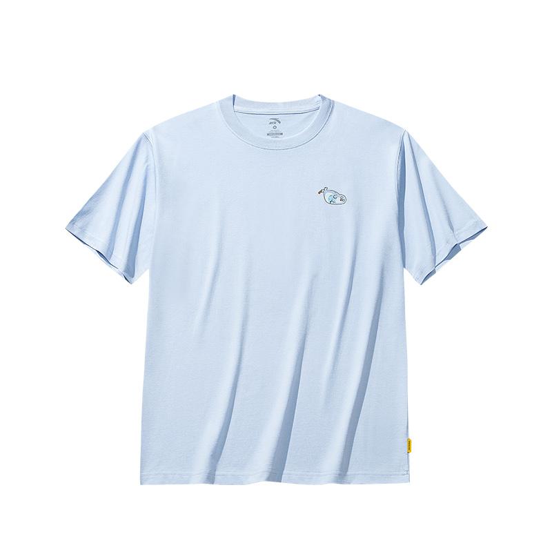 

Anta X Seal Look Collaboration Life Series Comfortable Simple Versatile Loose Animal Print Round Neck Pullover Short Sleeve T-Shirt 172528126-2 3XL