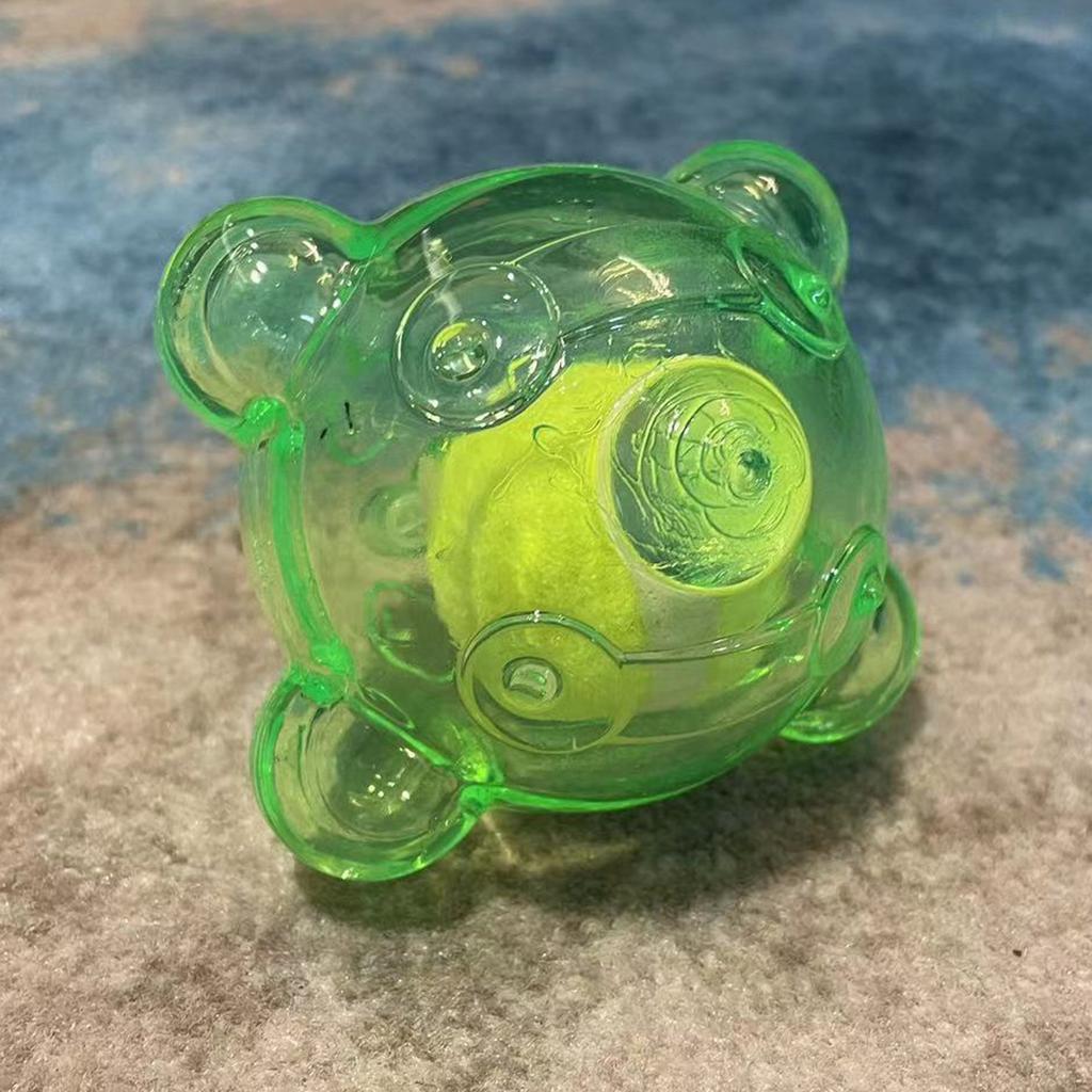 Interactive Dog Chewing Toy Ball with Squeaky Sound and High Bounce for Active Pet Chewing Teething Exercise Toy