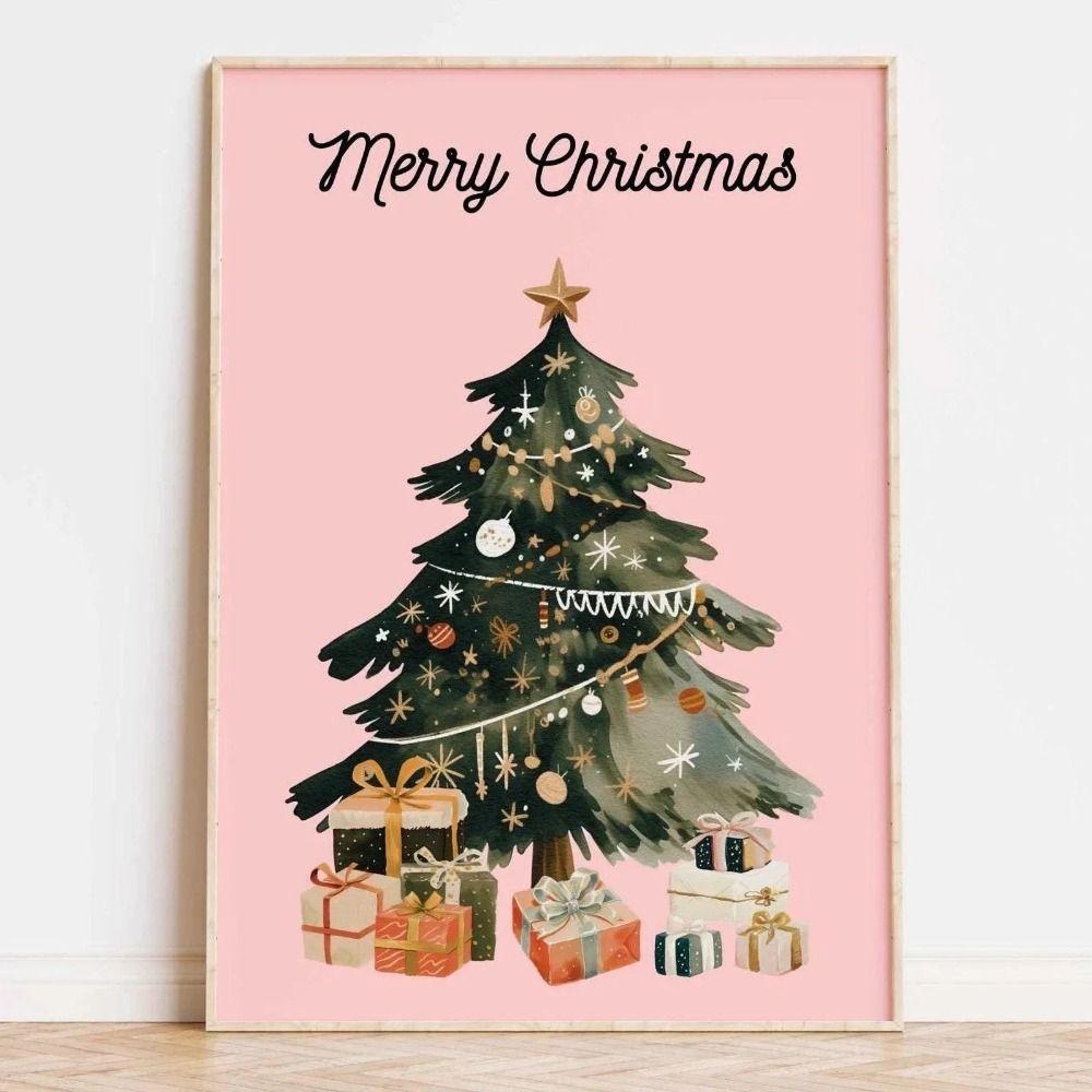 Vintage Christmas Metal Wall Decoration, Holiday Sticker Sign
