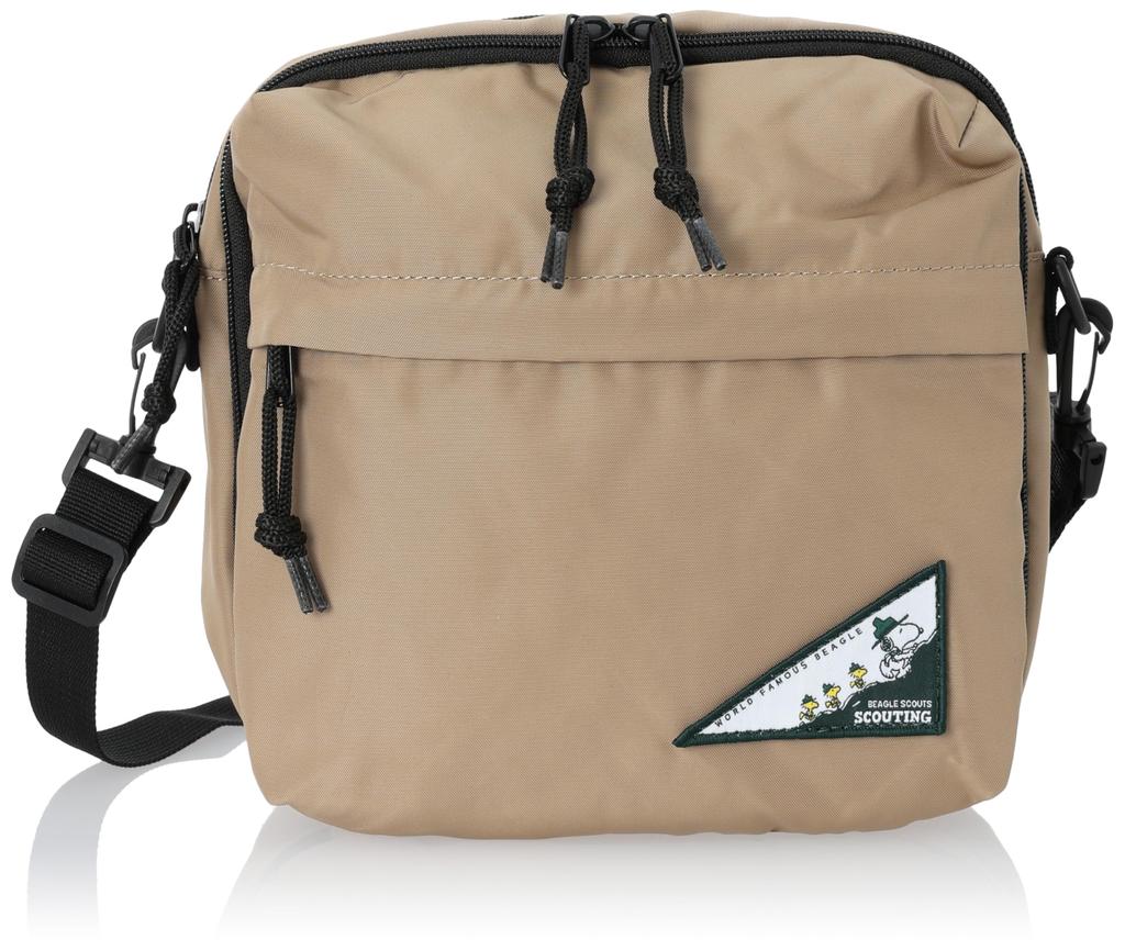 Shoulder Square Shoulder Made from Environmentally Friendly for School Business Beige [Snoopy] Bag, Bag, Crossbody, 2-room, 2-way, Pouch, R-PET