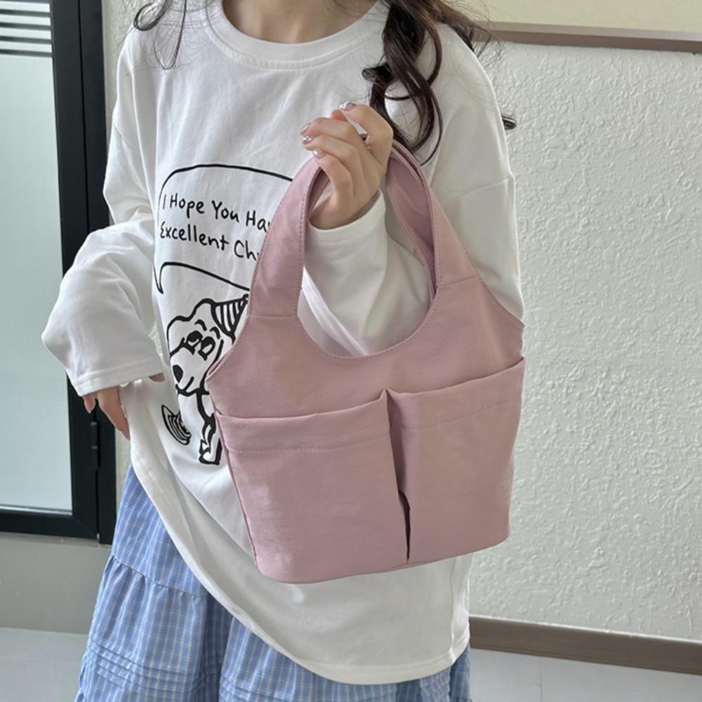 Large Capacity Tote Minimalist Lightweight Handbag Multi-Pocket Commuting Bag Lightweight Minimalist Nyl Bucket Bag For Daily