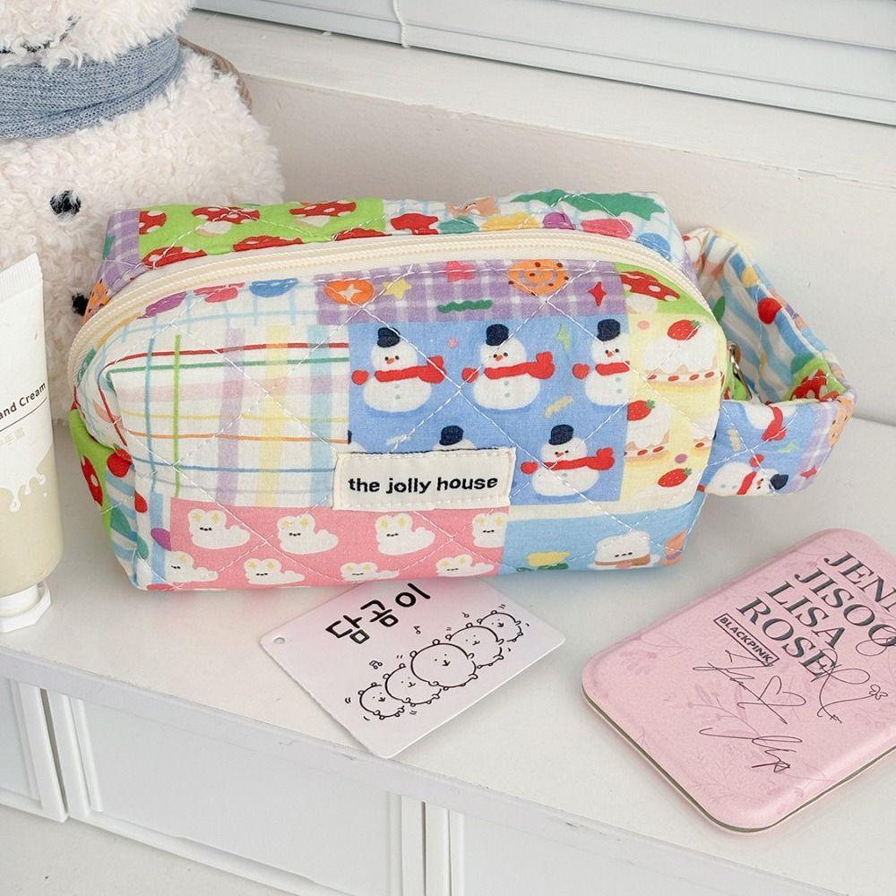 Large Capacity Pen Bag Cartoon Pattern Stationery Bag New Cosmetic Bag  Students Supplies