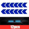 ISGTDRM 12 Pcs/Set Reflective Arrow Sign Tape Warning Safety Sticker for Car Bumper Trunk Hazard Tape Motorcycle Accessories