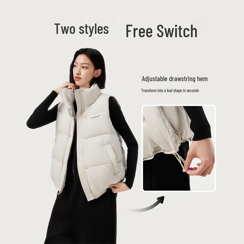 Tanbol Women's Short Stand Collar Down Vest