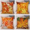 Floral Beige Letter Print Pillowcase Sofa Home Decor Floral Cushion Cover Pillowcase