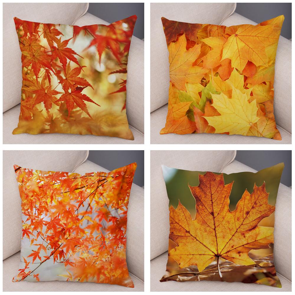 Floral Beige Letter Print Pillowcase Sofa Home Decor Floral Cushion Cover Pillowcase