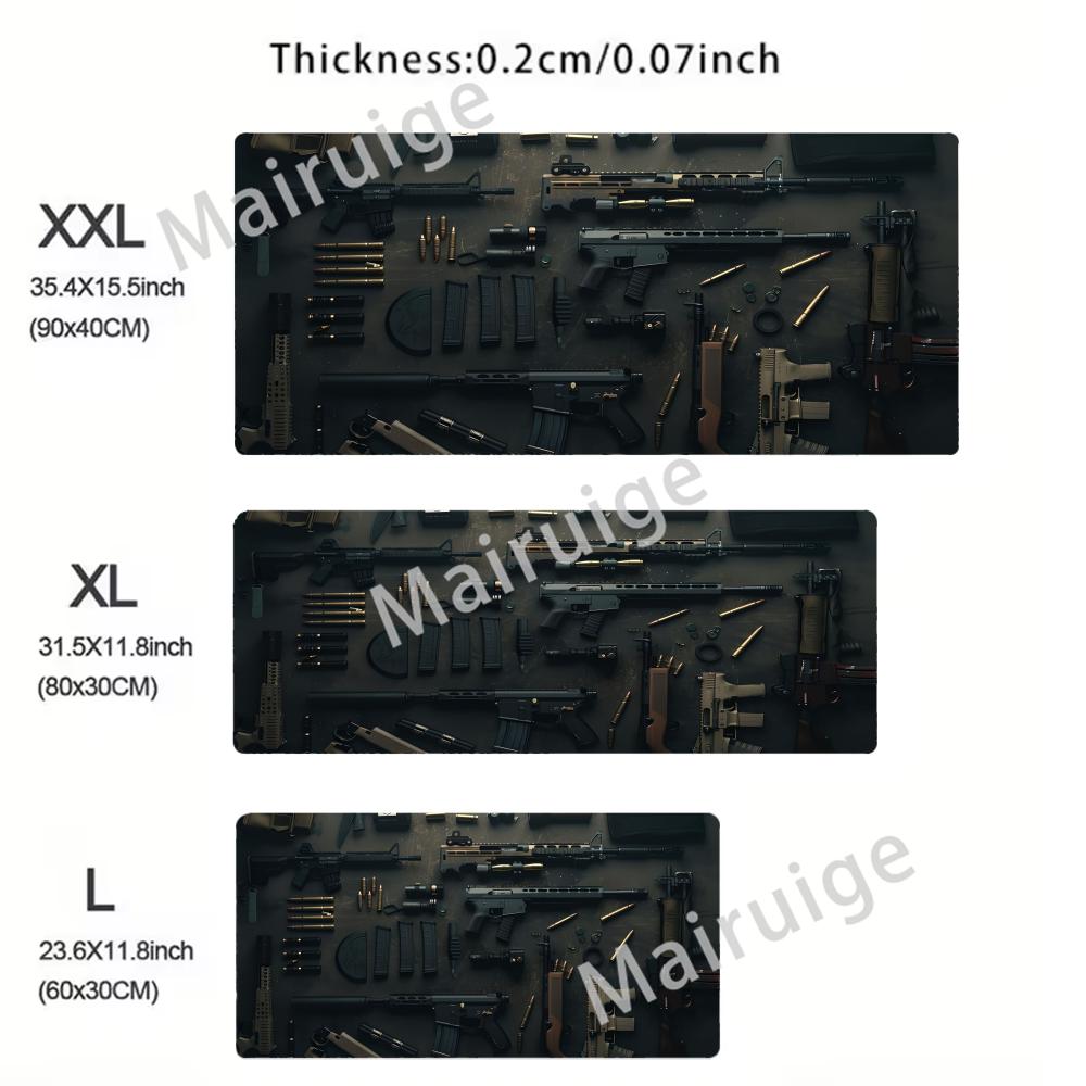 Super Cool Gun Model Keyboard Mouse Pad Desk Mat D Gaming Mouse Pad Gift Mouse Pad with NonSlip Rubber Base Stitched Edges