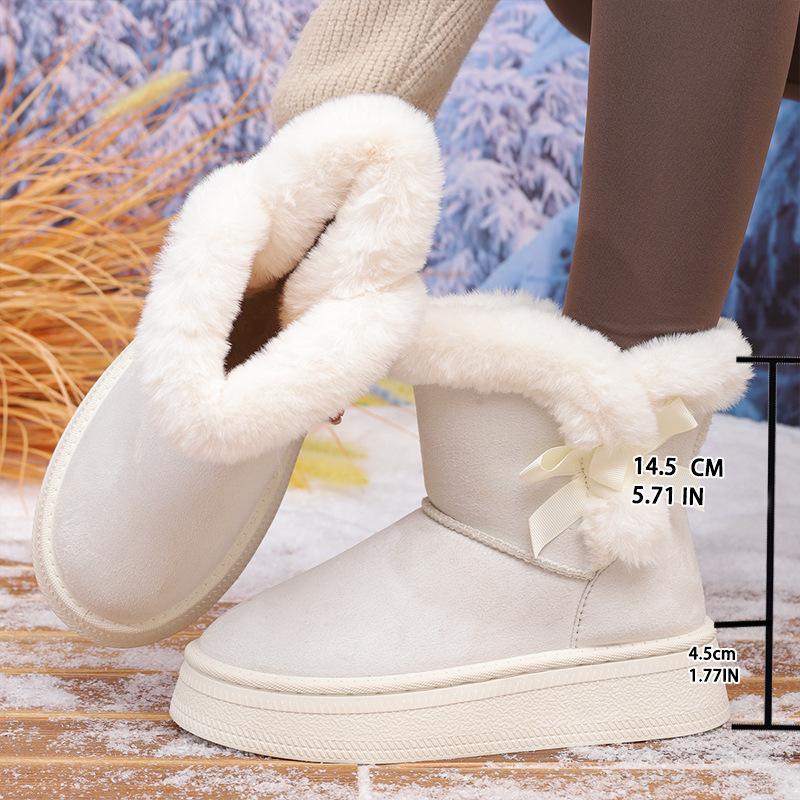Fleece thickened snow boots winter new thick-soled fluffy mouth warm large size? shoes? hair 36