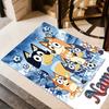 Bluey's Soccer Adventure Customized Name Floor Mat Perfect for Foyer Entryway Dining Room Hallway Anti-slip Rug Decorate Offices
