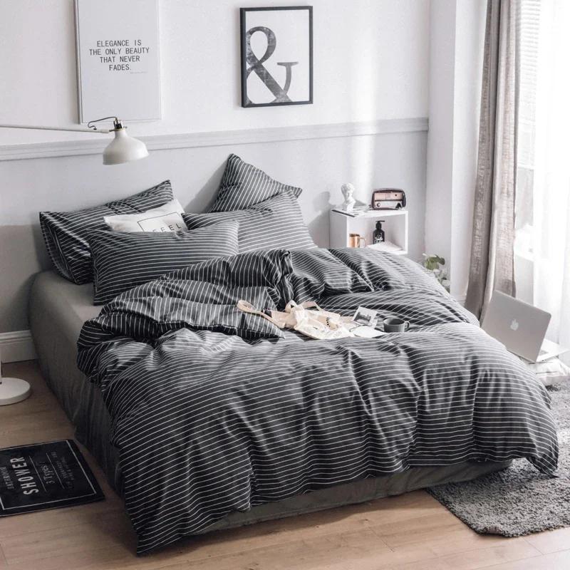 Bohon Paisley Duvet Cover Set Black White Print 3pcs Bedding Sets Luxury Pillow Case Queen and King Size Cotton Bedding Sets