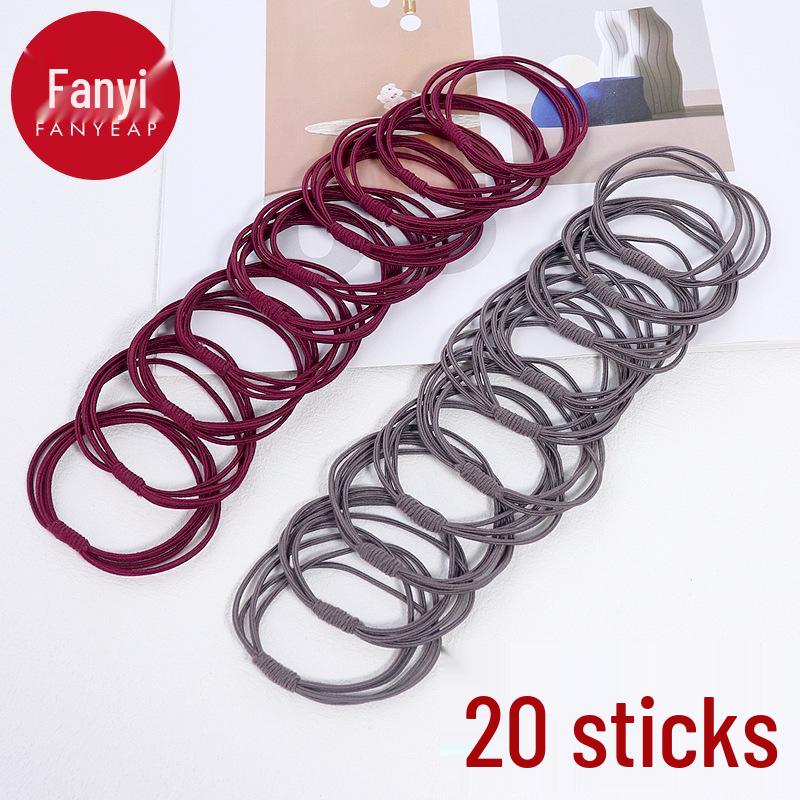 Women's A1V40 Hair Tie Set: Simple One-Piece Ponytail Rope with Free Shipping