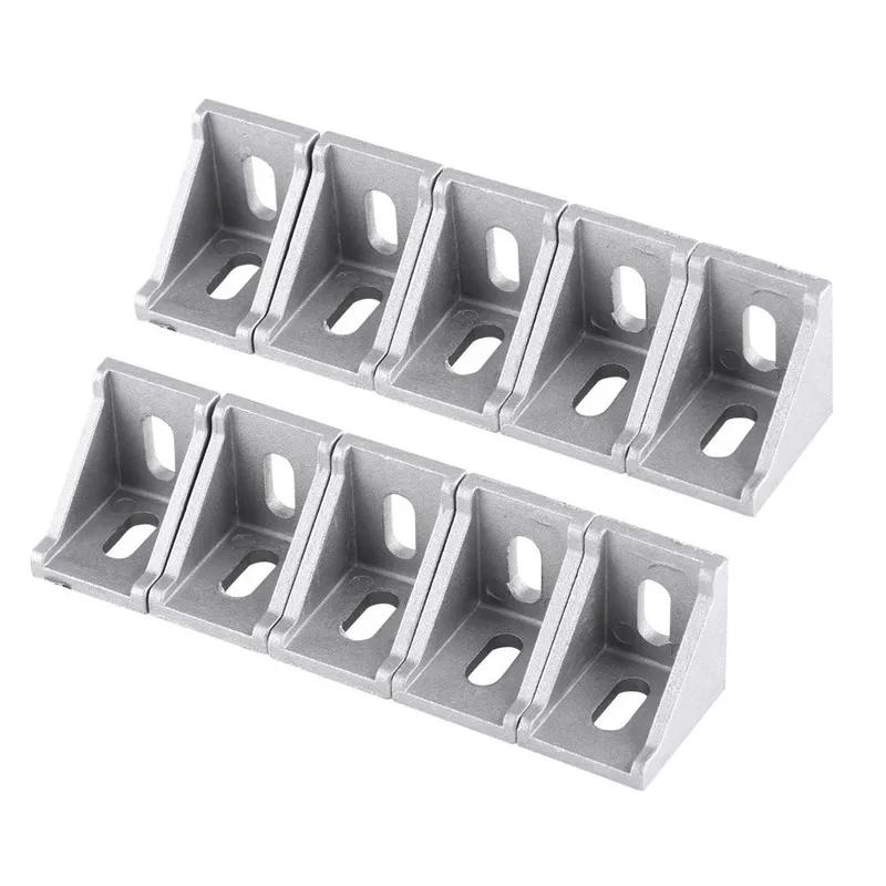 5/10PCS 2020-4040 Aluminum Corner Bracket, L Shape 90 Angle Connector, High Precision CNC Milled for T-Slot Profile Framing