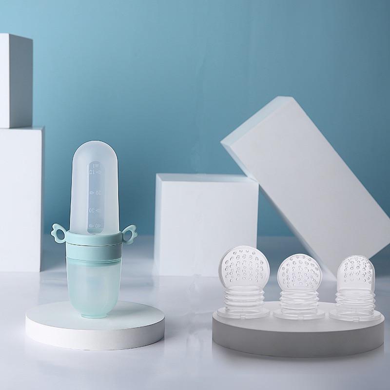 Baby Fruit and Vegetable Feeder Teether with Silicone Spoon