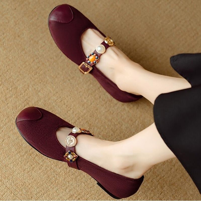 Fashion Autumn New Flat Single Shoes Women's Fashion Round Head Shallow Mouth Soft Sole Anti-slip Wear-resistant Low-top Shoes