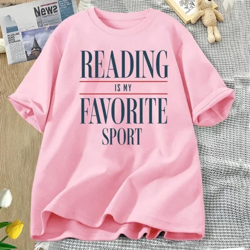 Retro Fashion Letter Printed Tshirt  Artistic Style Short Sleeved Round Neck  Versatile Daily Street Womens Tshirt
