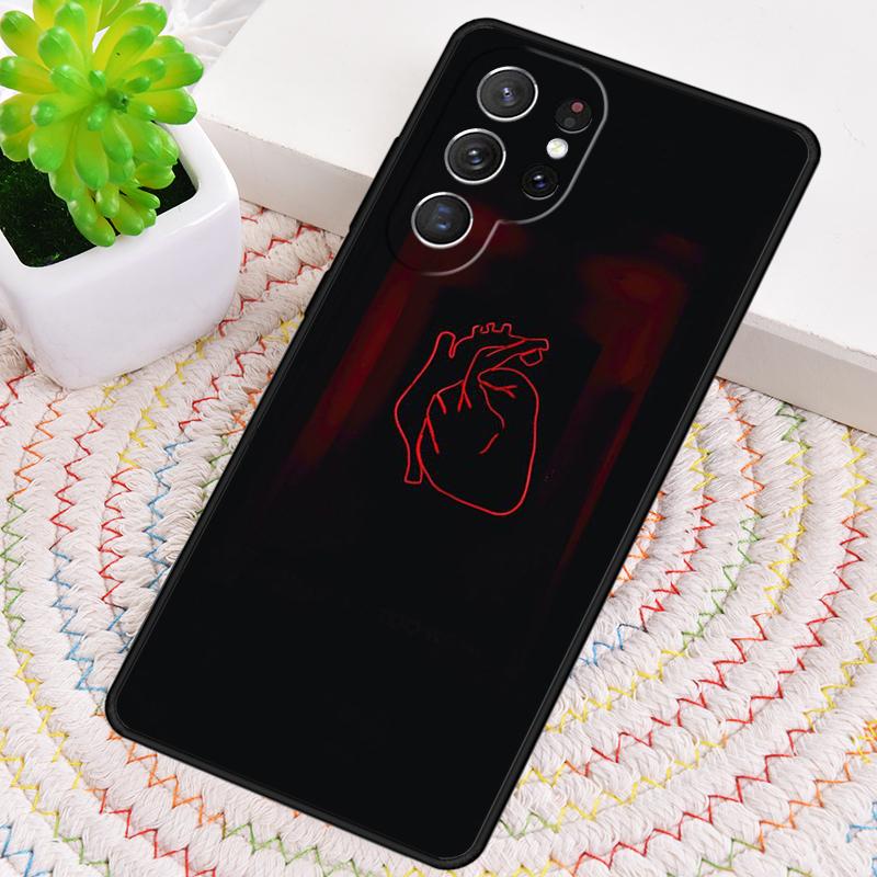 Red Doodles Aesthetics TPU Phone Case For Samsung Galaxy note 10 pro S26 S25 S24 S23 S22 Ultra Plus S21 FE S20 Shockproof Cover