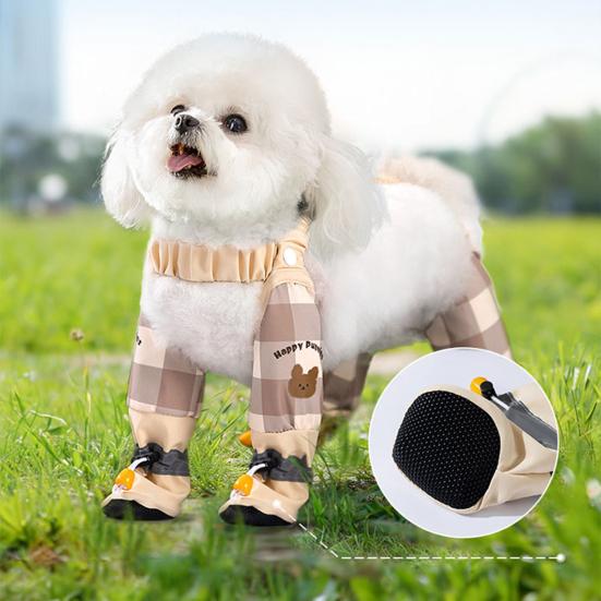 Reflective Stripe Dog Boot Leggings Waterproof Dust-proof Pants Adjustable Full Leg Protection Pet Strolling Going Out Clothes for All Seasons