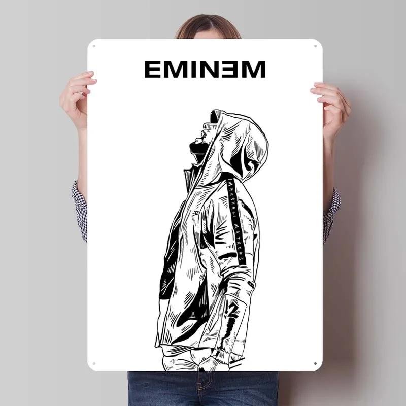 

E-Eminem Metal Signs Rock Music Posters Gamer Room Decoration Man Retro Tinplate Sign for Wall Art Decoration Art of Murals Home 7.9x11.8In(20x30cm)