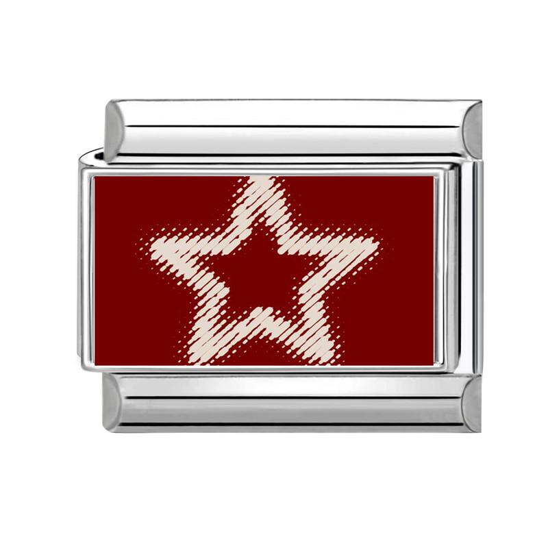 Modisches Personalisierbares DIY Rote Farbe Italienisches Charm-Armband Blume Katze Auto Herz Ziffer 9 Perle 9mm Armband Edelstahl Schmuck