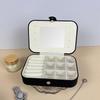 Travel Jewelry Storage Box with Mirror Solid Color Simple Earrings Ring Necklace Jewelry Box Double Layer Household Jewelry Box
