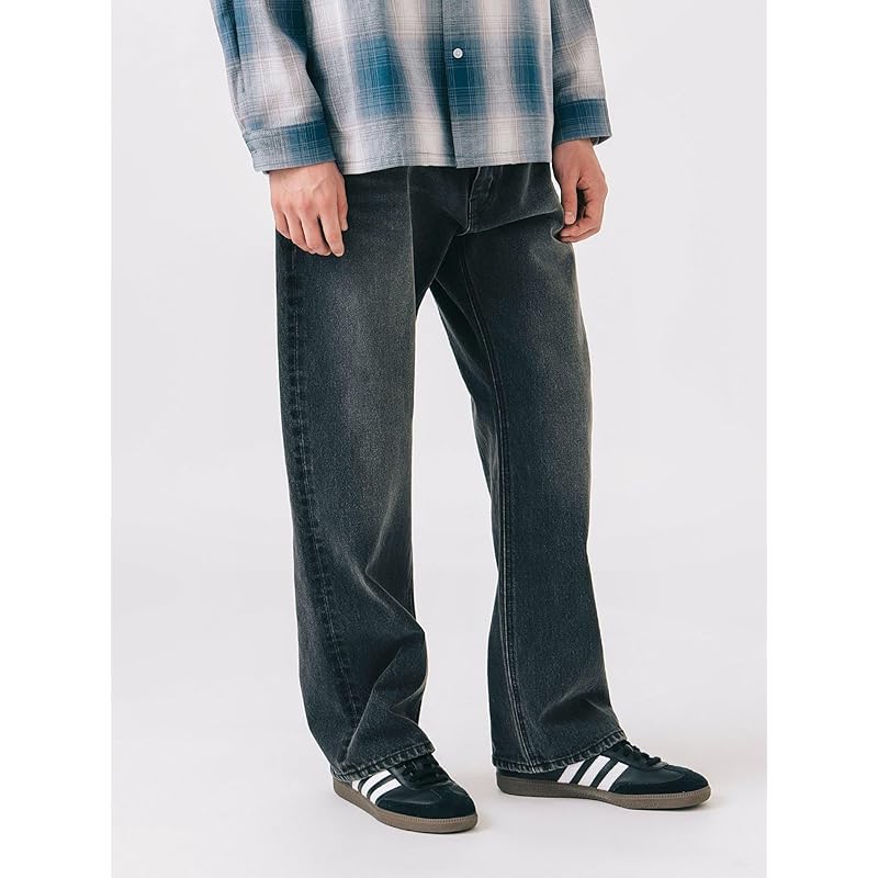 [Beams Heart] Jeans Loose Straight Denim Pants Men's BLACK L