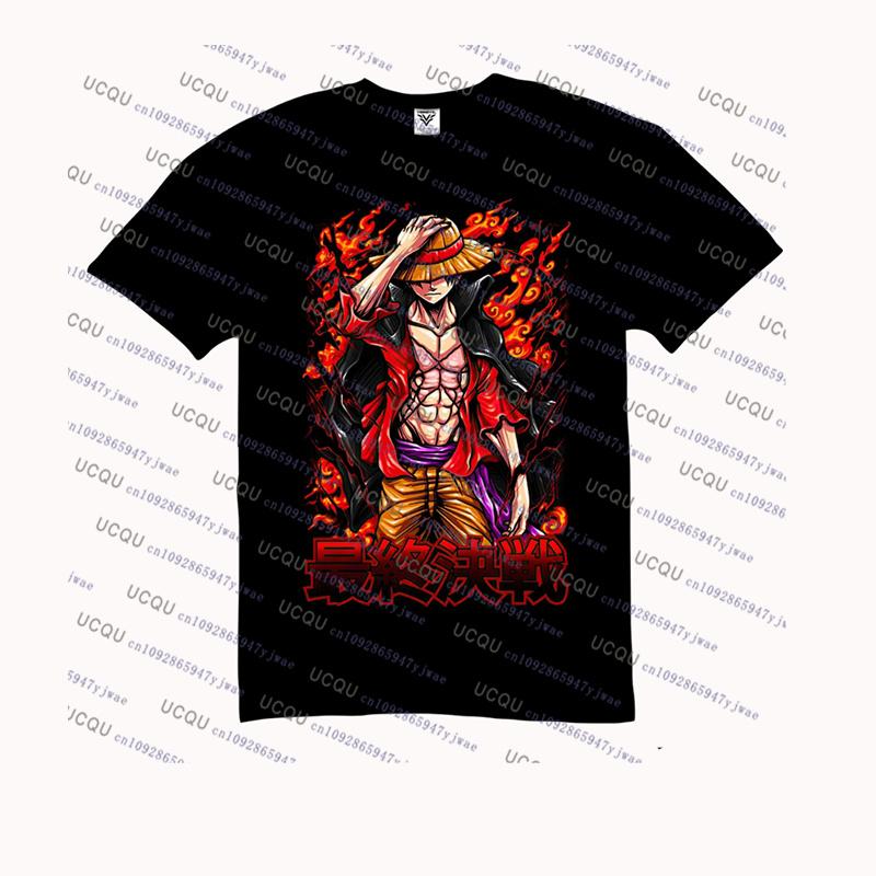 ONE PIECE Joint Short-sleeved T-shirt Luffy Gear5 Night Cotton Men's and Women Oversize Fashion Bandai Cosplay Tshirt Kid/Adult