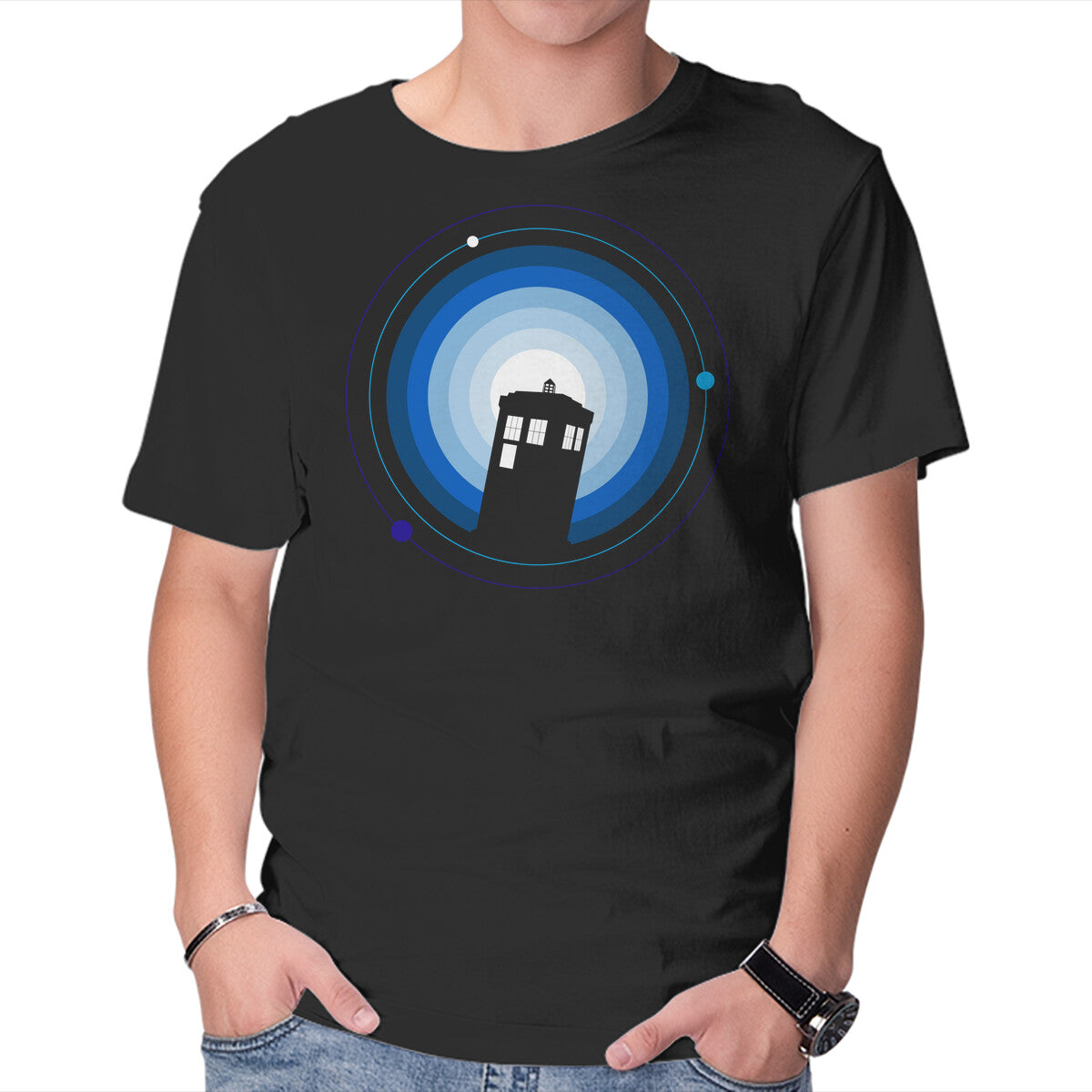 Unisex Crew Neck T-Shirt The Traveler Graphic Short Sleeve Casual Tee L