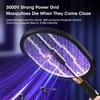 Electric Mosquito Swatter with UV Light, Rechargeable 3000V Electric Insect Killer for Indoor/Outdoor Home Garden Camping Travel