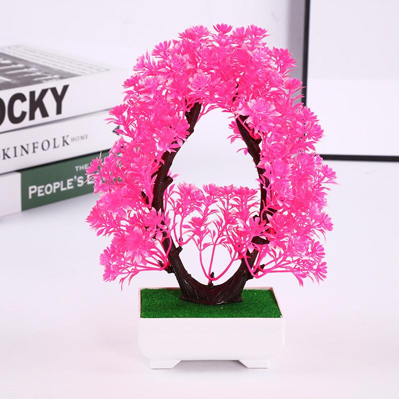 Simulated Heart Shaped Chrysanthemum Fake Flowers Plants Potted Desktop Decor