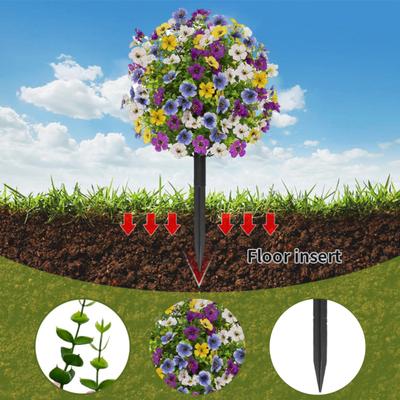 Sztuczna fioletowa kula topiary odporna na promieniowanie UV fioletowe kwiaty sztuczne rośliny zimozielone kwiaty szczotka z kolcem do ogrodu na zewnątrz