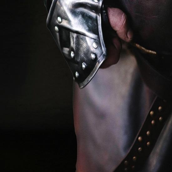 Dwarven Style Blackened LARP Shoulders Fantasy Metal Pauldrons for Cosplay, Reenactment Costume Armor Gift