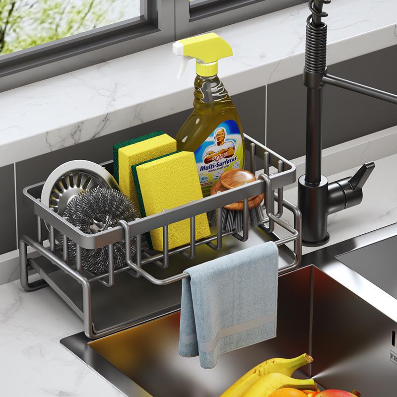 Multi-functional Kitchen Dishcloth & Sponge Holder with Soap Storage