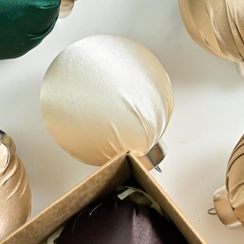12pcs 6cm Satin Christmas Ball Glossy Velvet Shiny Christmas Gifts Ball Plastics Multicolor Hanging Ball Ornaments