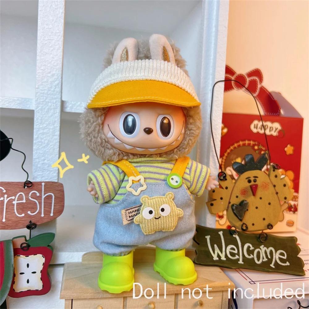 Only Clothes For 15-17CM Labubu Mini Accessories Clothes Clothing Dolls Set Sitting Party Scarf Hat Bag Cute Decoration Gift