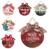 Bow Wooden Christmas Pendant Elk Christmas Door Decoration Shop Door Hanging Ornaments  Bar