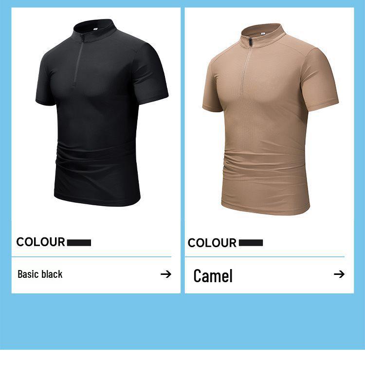2026 Half-Zip Quick-Dry Polo: Lightweight, Breathable Short Sleeve Sport T-Shirt for Casual Fitness & Running