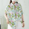 DIMANAF 2026 Plus Size New Summer Women Blouse Shirt Short Sleeve Casual Loose Print Floral Cotton Lady Tops Shirts