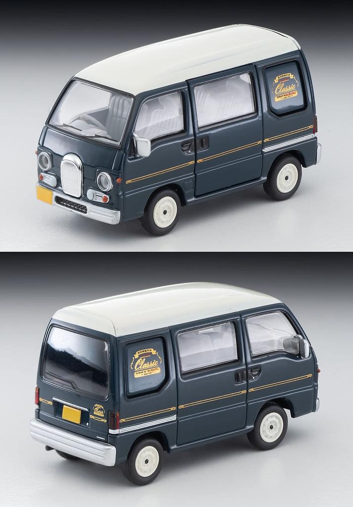 Tomytec Tomica Limited Vintage Neo Maßstab Subaru Sambar Dias Classic 1994 Fertigmodell 1/64 LV-N249d Modell, Marineblau/Weiß,